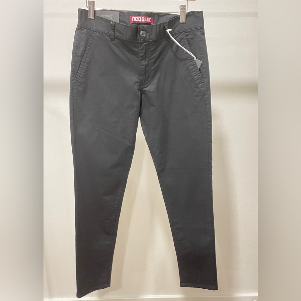 Neo Blue Los Angeles Chino Pants Mens Size 30 black Skinny Twill Workwear